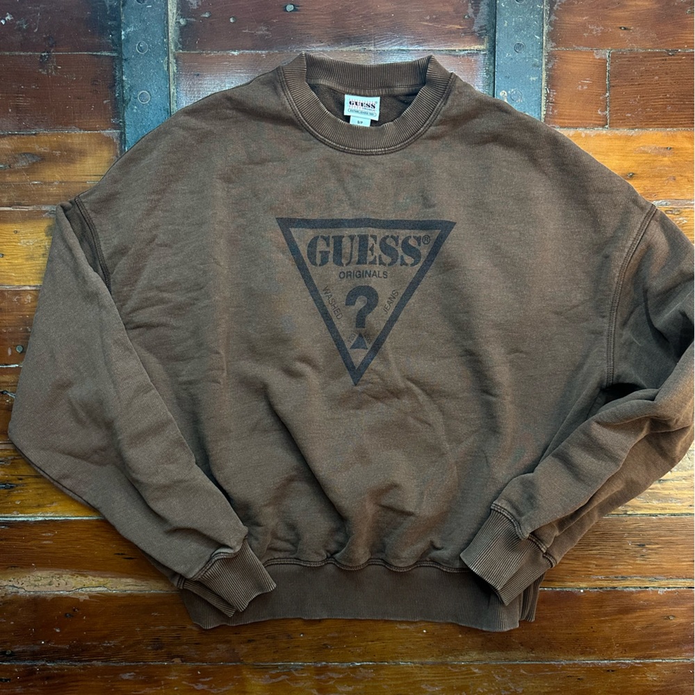 Guess Chocolate Brown Logo Sweatshirt
